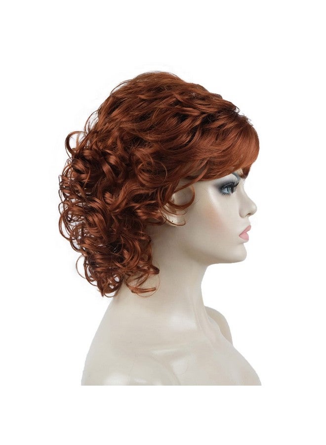 Aimole Short Curly Wig Synthetic Hair Women Natural Wigs (130 Fox Red) - Image 5
