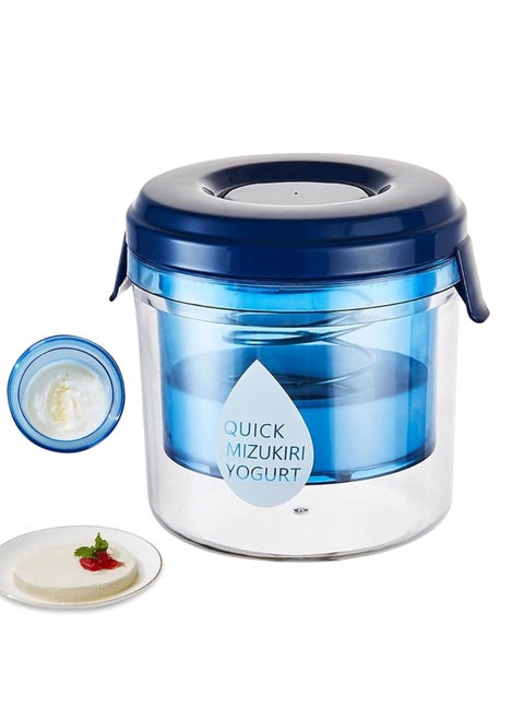 PANCA Curd Yogurt Maker Greek Yoghurt Maker 1500ml Hung Curd Maker with Quick Spring Action Yogurt Filter Strainer Fresh Hung Curd Strainer Box Curd Maker for Home Blue 1500ml