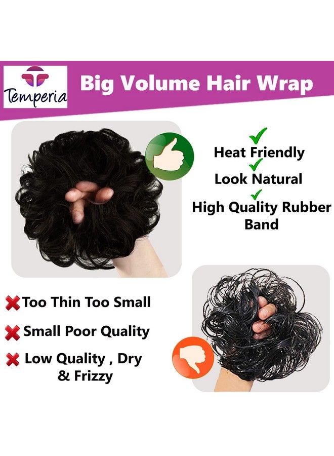 Temperia Hair Accessories For Women Stylish Juda Hair Buns For Women Messy Bun Hair Extension Artificial Fake Hair Donuts Bun Maker Scrunchies With Elastic Rubber Band Black - Image 3