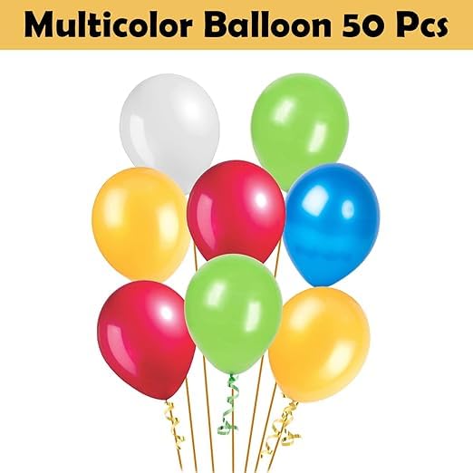 BRIJBAZAAR Multicolor Metallic Balloons - Pack of 50 Pcs | Happy Birthday Decoration Items for Boy and Girl | Multicolor Metallic Balloons for Birthday Decoration | Anniversary Decoration Items - Image 2