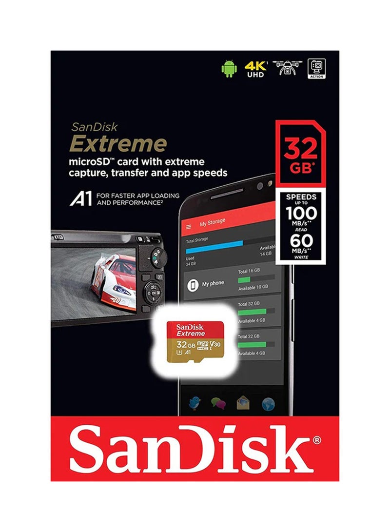 sandisk 32 GB  Extreme microSDHC UHS-I U3 Memory Card Read Speed Up to 100MB/s Speed Class 30 (V30) SDSQXAF-032G-GN6MN - Image 3