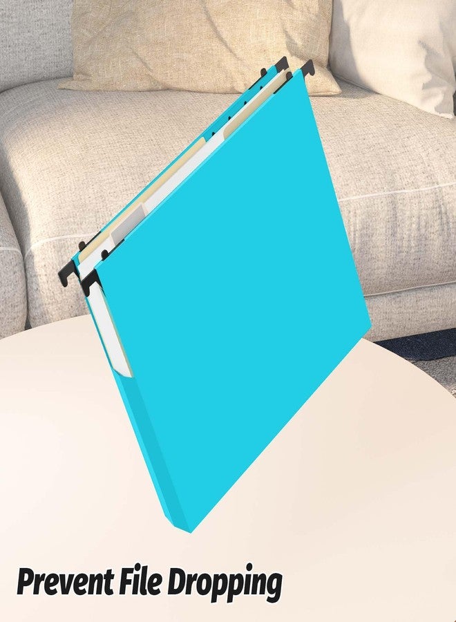 SHUTEX Plastic Hanging File Folders 12 Pack Reinforced Extra Capacity Expanding Hang Folders,Letter Size,Accordian Pocket,Heavy Duty 2 Inch Expansion,Hanging Folder Organizer for Office Home,Green - Image 4