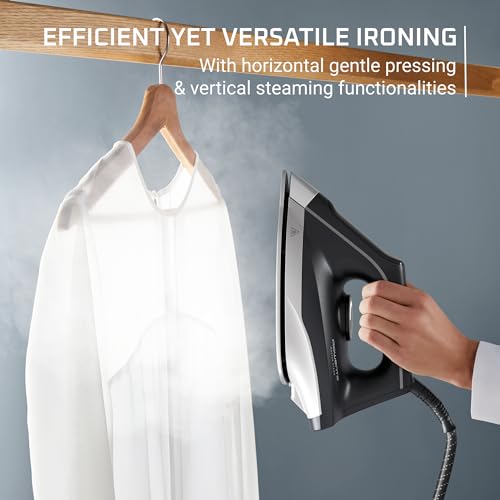 Rowenta Iron Steamer for Clothes Master Steam Station, Professional Steam Iron for Clothes with Stainless Steel Soleplate, 57 Oz, 400 Microsteam Holes, Built-In Pump, 1750 Watts, Black/Green, VR8338 - Image 5