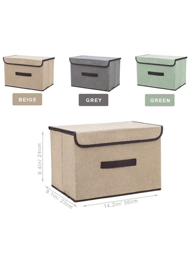 Beauenty 3Pcs Storage Bins with Lids, Foldable Colorful Fabric Storage Cubes,Decorative Storage Boxes,Storage Box Collapsible Storage Bins Organization and Storage,for Home Bedroom Closet Office - Image 2