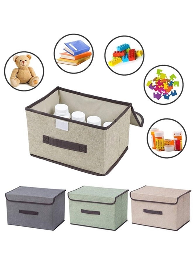Beauenty 3Pcs Storage Bins with Lids, Foldable Colorful Fabric Storage Cubes,Decorative Storage Boxes,Storage Box Collapsible Storage Bins Organization and Storage,for Home Bedroom Closet Office - Image 4