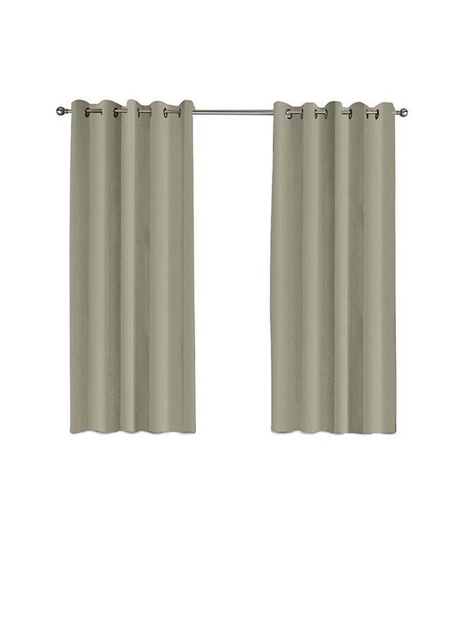 إن - هاوس - طقم ستائر من المخمل مكون من قطعتين - سكري - 200×140 سم - Image 1