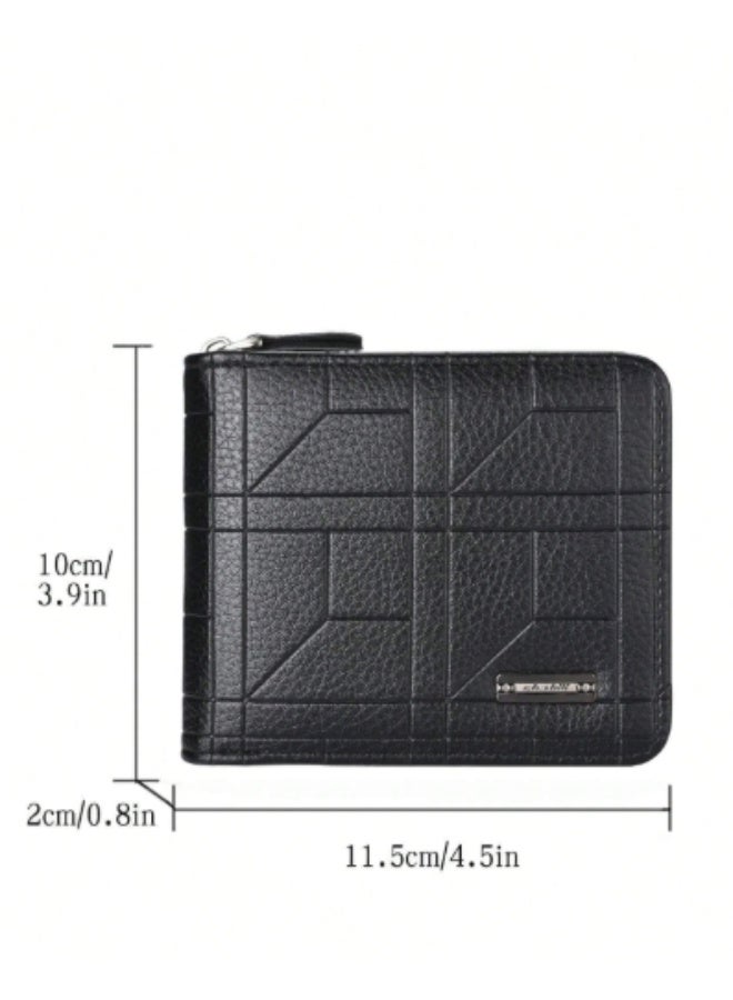 UKA Men's short wallet in Korean style, popular classic horizontal design, large capacity with multiple card slots - Image 3