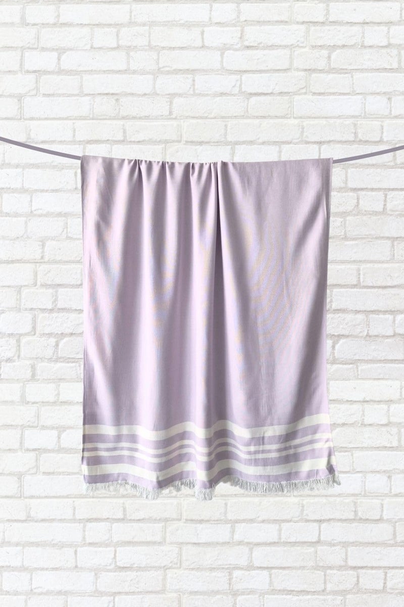 madake Bamboo Ultra Soft & Thin Turkish Towel-160x75cm|Quick Dry, Super Absorbent, Anti Bacterial|Extra Large Bath Towel for Men & Women|Ideal for Bath, Travel, Gym, Beach, Pool, & Yoga|Light Lavander - Image 2