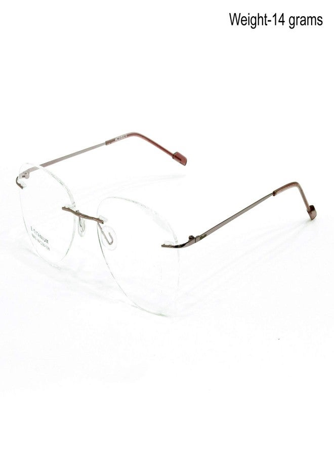 Redex Rimless Rectangle Optical Premium Reading Power Glasses For Men & Women+1.00,+1.50,+2.00,+2.50,+3.00 (2.00, BROWN) - Image 3