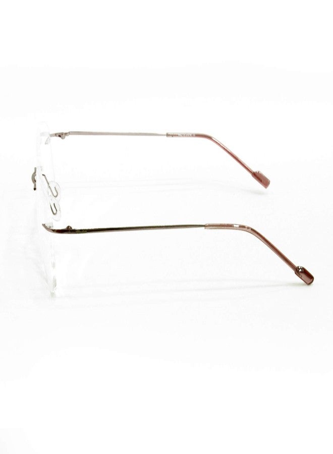 Redex Rimless Rectangle Optical Premium Reading Power Glasses For Men & Women+1.00,+1.50,+2.00,+2.50,+3.00 (2.00, BROWN) - Image 4