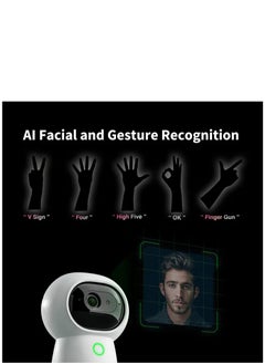 Aqara Aqara 2K Security Indoor Camera Hub G3, AI Facial and Gesture Recognition, Infrared Remote Control, 360° Viewing Angle via Pan and Tilt-White  - Image 3