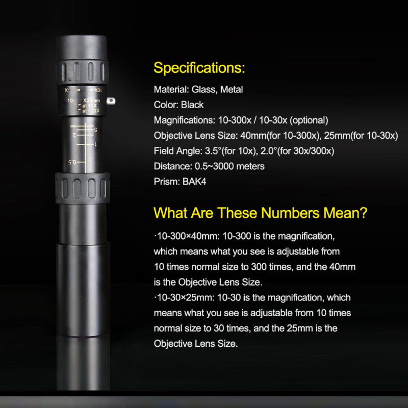 10x To 30x Compact Monocular Telescope: 25mm Multi Coated Lens BAK4 Prism For Clear Bright View - Twist Focus Retractable Design For Travel Birding Spectator Sports Concerts - Image 2