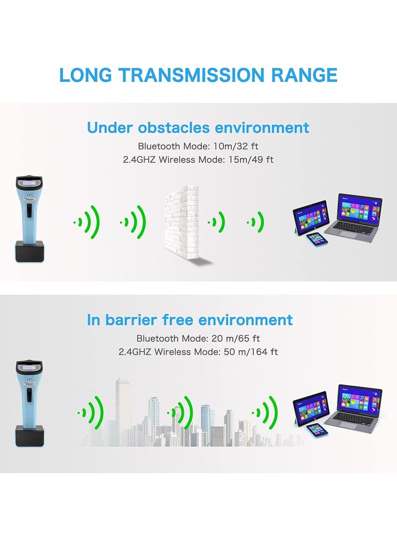 NETUM Bluetooth Wireless 2D Barcode Scanner, Hands Free Barcode Reader with Stand and Built-in Memory, Works with MAC OS, Windows, iOS, Android, Transfers Up to 50 Meters - Image 3