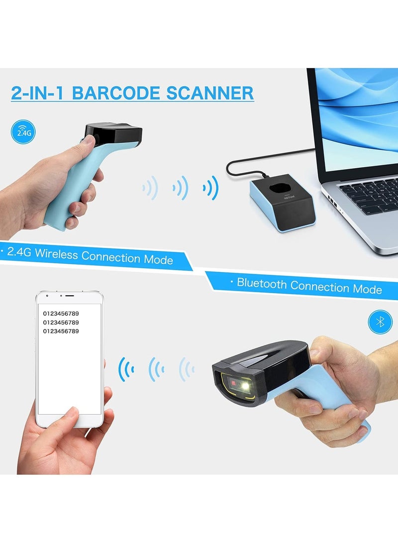 NETUM Bluetooth Wireless 2D Barcode Scanner, Hands Free Barcode Reader with Stand and Built-in Memory, Works with MAC OS, Windows, iOS, Android, Transfers Up to 50 Meters - Image 4