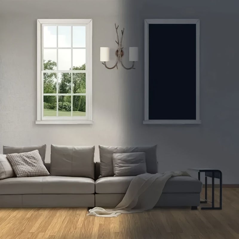 أسود 1 قطعة، ستائر تظليل محمولة بدون حفر، مقاس 31.5 عرض × 31.5 طول، ستائر مؤقتة قابلة للفصل بخطاف وحلقة، للنوافذ وغرف النوم والغرف والمهاجع. - Image 3