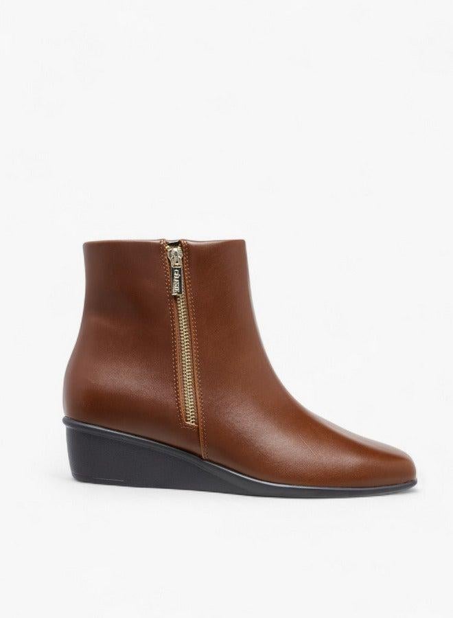 سيليست بوت نسائي بكعب إسفيني صلب بسحاب للإغلاق عند الكاحل - Image 2