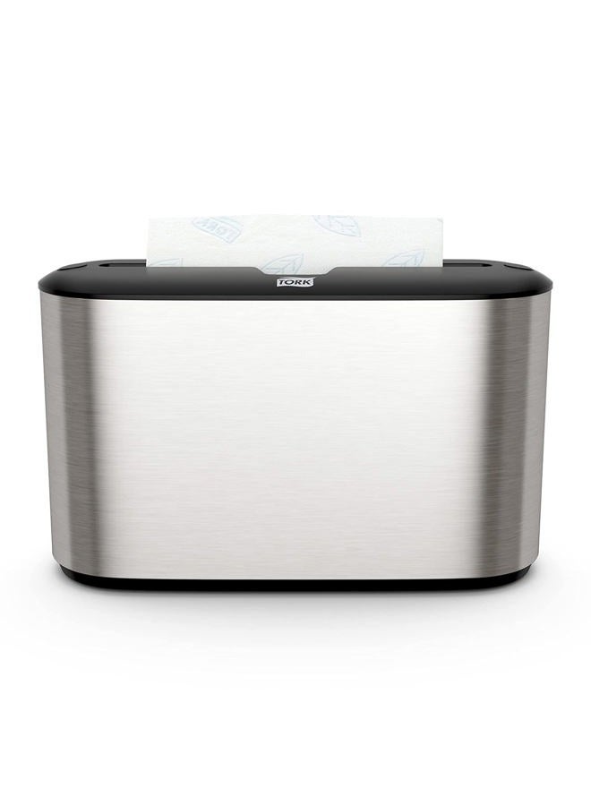 Tork Stainless Steel Paper Towel Dispenser, Compact for Home Use, Fits Tork H2 Hand Towels - Image 1