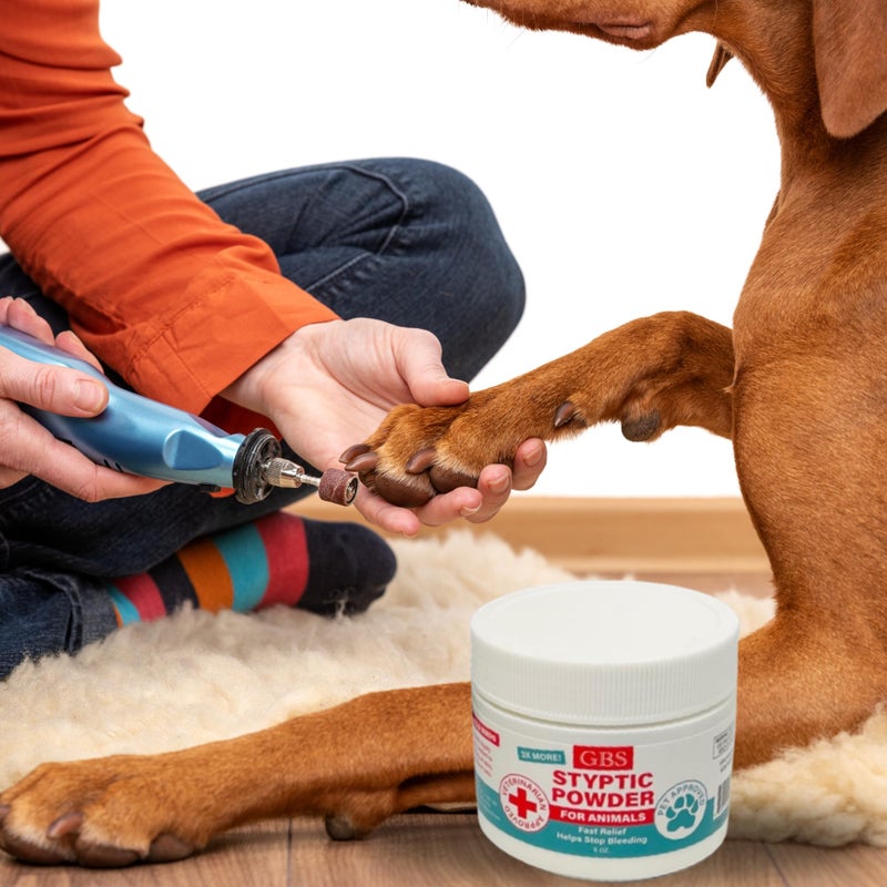 G.B.S 5 oz Styptic Powder for Dogs, Cats & Birds Stops Bleedingâ€“ Quick Blood Clotting for Nail Clipping, Minor Cuts, Tail Docking & Wing Clipping â€“ Pet First Aid Hemostatic Powder with Sealed Top & Scoop - Image 4