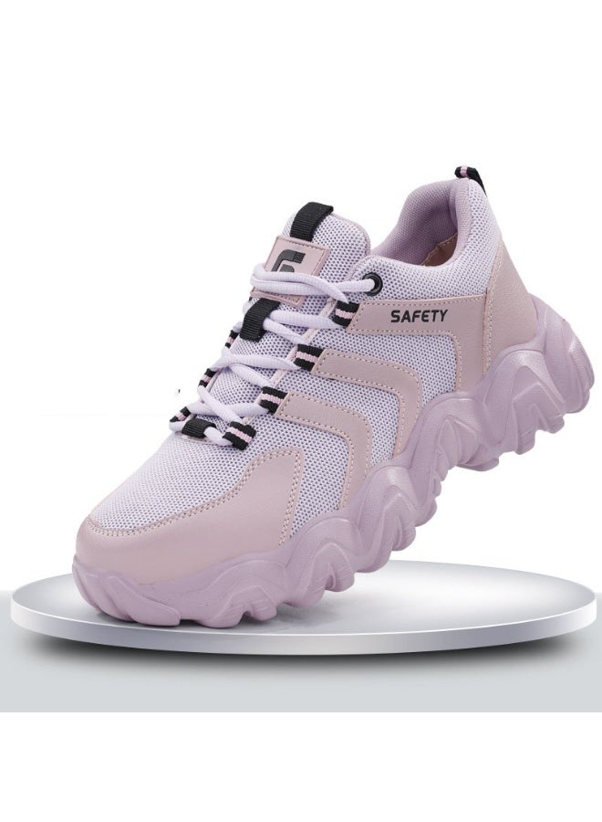 NIBEMINENT Safety Shoes Fashion Lightweight Women Work Sneakers Steel Toe Cap Working Boots Mesh Breathable Women's Shoes Platform Shoes - Image 1