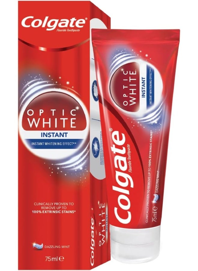 Colgate Optic White Instant Whitening Toothpaste, 75ml