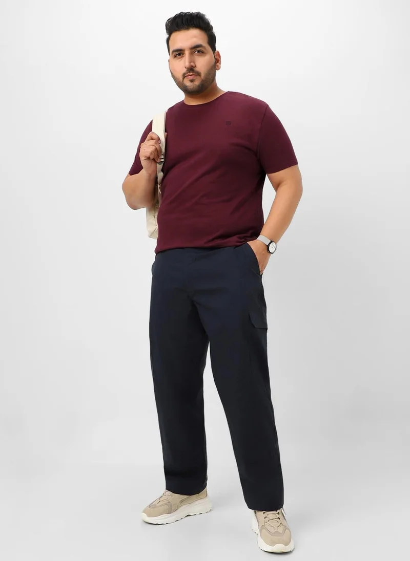 Urbano Fashion  Urbano Plus Men's Maroon Solid Regular Fit Round Neck Cotton T-Shirt for Men | Best Price UAE