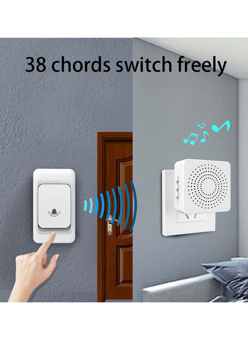 Generic Wireless Doorbell, 400m Range, USB Port Outdoor Waterproof Door Chime with 38 Melodies,5 Volume Levels,House Bell, Expandable Bell for Home Office, Black  - Image 3