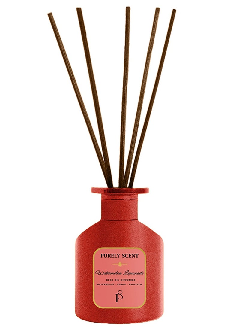PURELY SCENT Watermelon Lemonade Large Reed Diffuser – 200ML Scented Diffuser for Home – Long Lasting Fragrance Diffuser with Essential Oils – Bold Summer Scent – Decorative Oil Diffuser for Room - Image 4