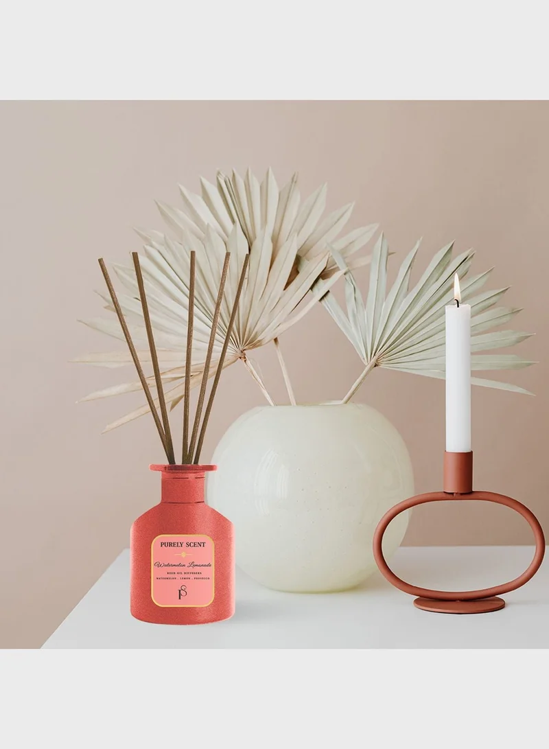 PURELY SCENT Watermelon Lemonade Large Reed Diffuser – 200ML Scented Oil Diffuser | Juicy Watermelon & Fresh Lemon Aroma