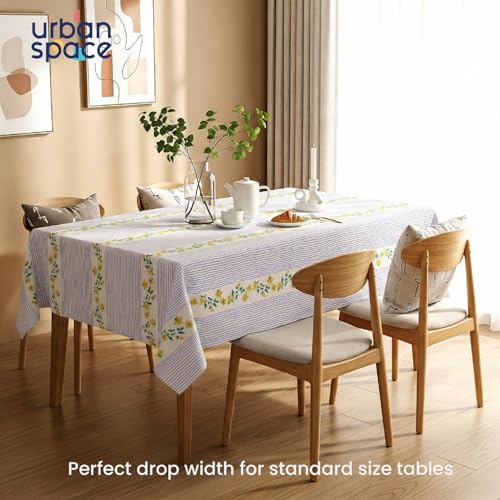 Urban Space Table Cover for Dining 6 Seater, Water, Dust and Stain Resistant Dining Table Cloth for 6 Seater, Anti Skid Cover Cloth for Center Table, Home Decor (Vine Lines Blue- 52"x92") - Image 2