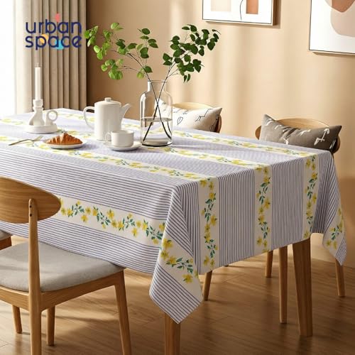 Urban Space Table Cover for Dining 6 Seater, Water, Dust and Stain Resistant Dining Table Cloth for 6 Seater, Anti Skid Cover Cloth for Center Table, Home Decor (Vine Lines Blue- 52"x92") - Image 5