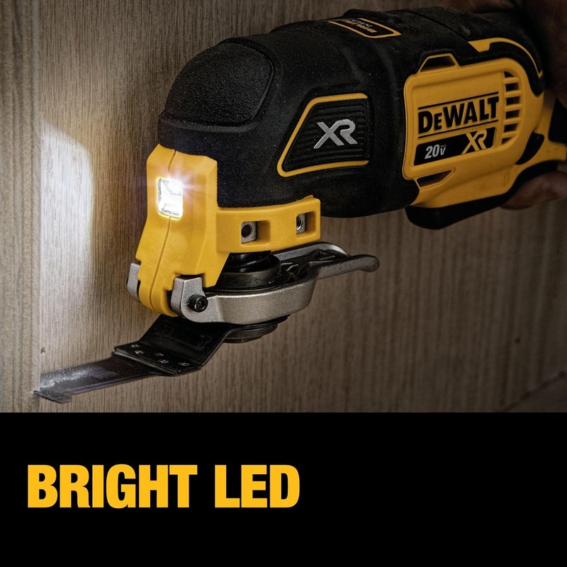 DEWALT 20V MAX XR Oscillating Tool Kit with Blades, 3 Speed Cordless Brushless Multitool, Up to 20,000 OPM, LED Light, Battery and Charger Included (DCS356C1) - Image 5