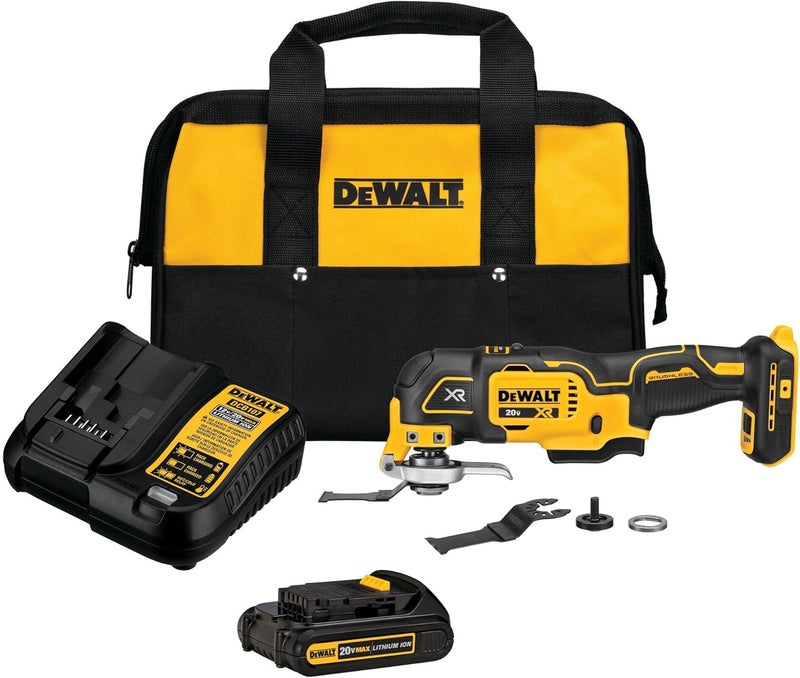 DEWALT 20V MAX XR Oscillating Tool Kit with Blades, 3 Speed Cordless Brushless Multitool, Up to 20,000 OPM, LED Light, Battery and Charger Included (DCS356C1) - Image 1