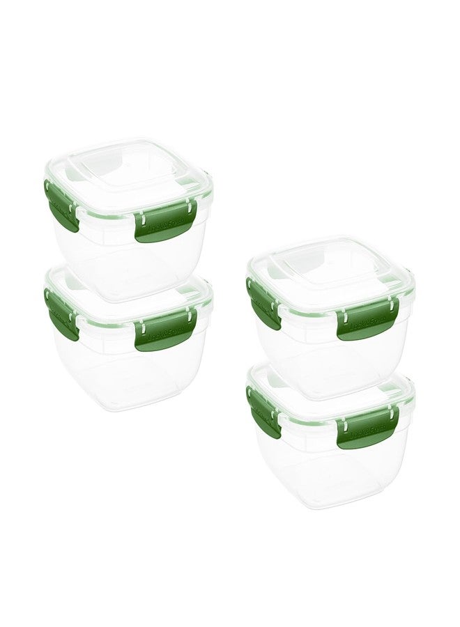 Superio Pack of 4 Plastic Food Storage Containers with Airtight Lids for Kitchen Pantry,- 6 Cups, 48 Oz, BPA Free, Leakproof, Stackable Sealed Containers,- Microwave, Dishwasher, Freezer Safe, Green - Image 1