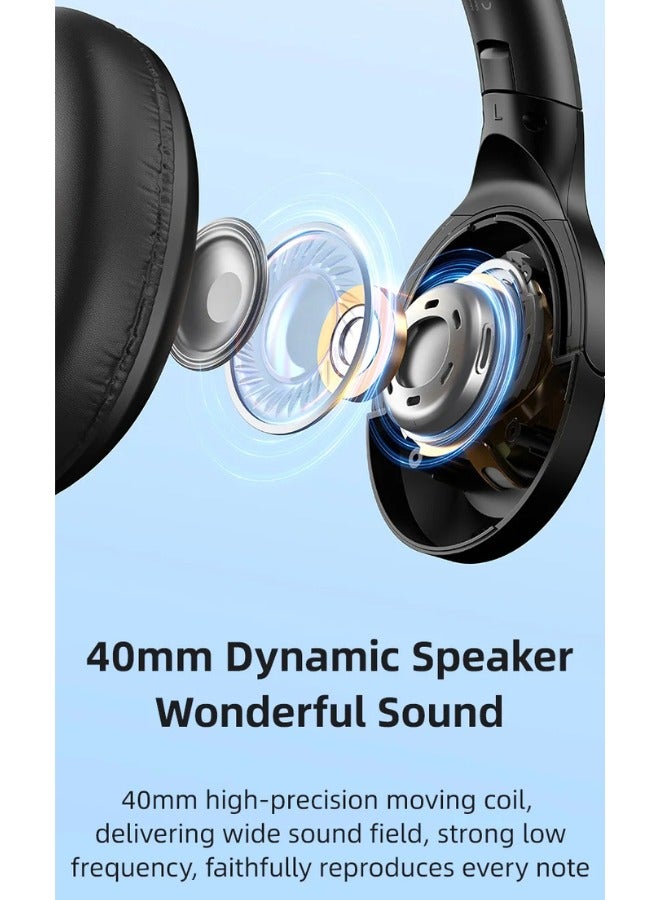 Usams سماعات رأس فوق الأذن متوافقة مع البلوتوث HiFi ستيريو 70 ساعة وقت تشغيل طويل - Image 4