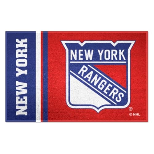 FANMATS 19271 New York Rangers Starter Mat Accent Rug - 19in. x 30in. | Sports Fan Home Decor Rug and Tailgating Mat Uniform Design - Image 1