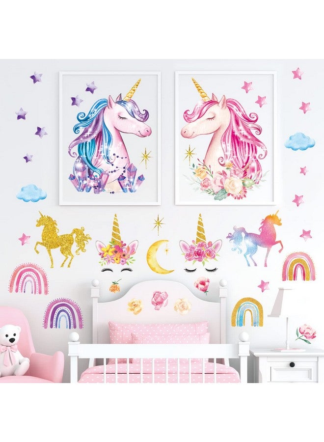 Decowall Ds8049 Magical Unicorn Wall Decals Stickers Kids Peel And Stick Nursery Décor Girls Bedroom Room Art Birthday Baby Home Party Decorations Living Playroom Toddler Little Princess Childrens - Image 3
