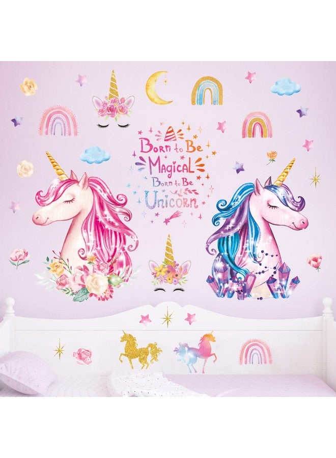 Decowall Ds8049 Magical Unicorn Wall Decals Stickers Kids Peel And Stick Nursery Décor Girls Bedroom Room Art Birthday Baby Home Party Decorations Living Playroom Toddler Little Princess Childrens - Image 4