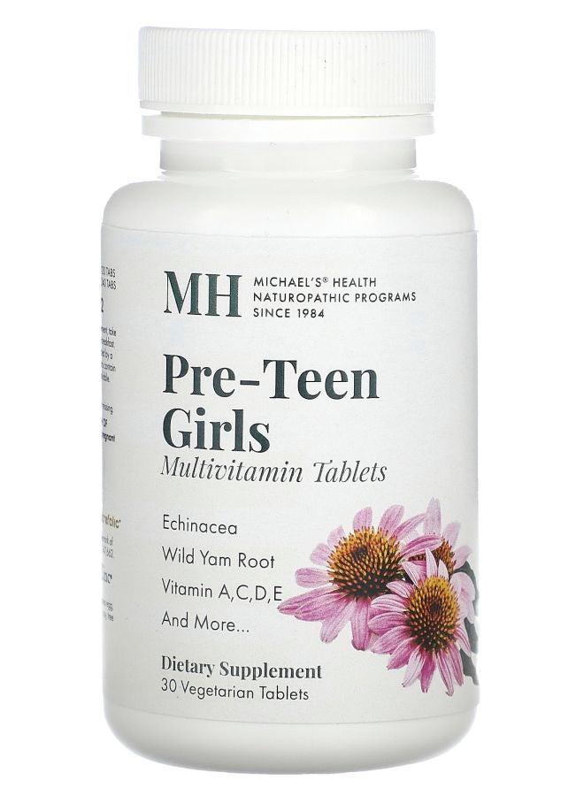 Michael's Naturopathic Pre-Teen Girls Multivitamin 30 Vegetarian Tablets - Image 1