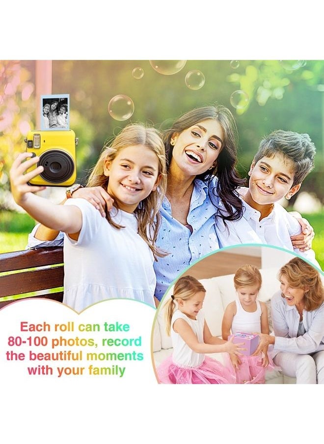 Biubee 9 Rolls Kids Instant Camera Refill Print Paper- Photo Printer Thermal Paper Rolls Instant Print Camera Refill Paper for Kid's Instant Camera Favors Supplies, Blue, Pink, Yellow 