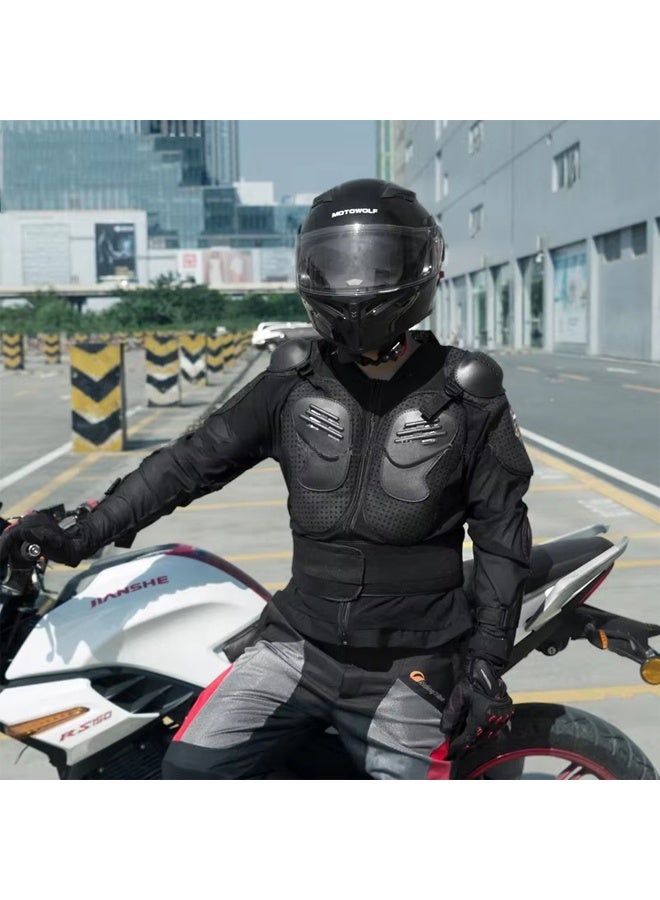 DUNISO Motorbike Protective Jacket,Motorcycle Full Body Armor Protector Jacket with Chest Back Protection, Motocross Body Guard Protective Gear,Anti Collision and Anti，Suitable for Cycling, Skiing, Cross Country,Skating,XL,Black  - Image 2