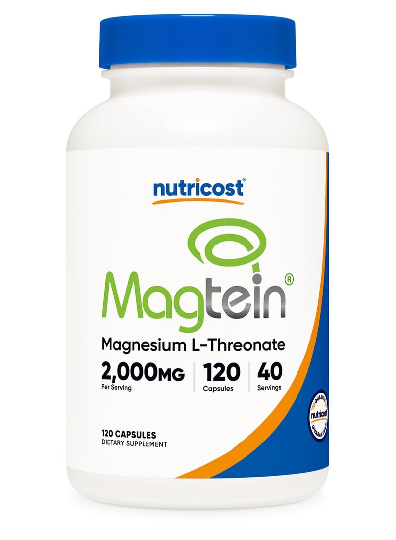 Nutricost Magtein, Magnesium L-Threonate 2000mg Per Serving, 120 Capsules, 40 Servings Dietary Supplement - Image 1