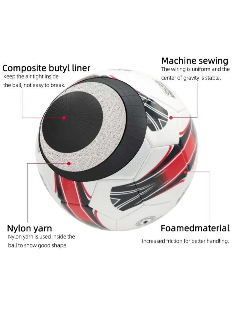 REGAIL - Football Official Match Size 5 PU Leather Star Shape - High Quality Soccer Practice Training Ball - Professional Bola Sepak Sport Competition - Image 1