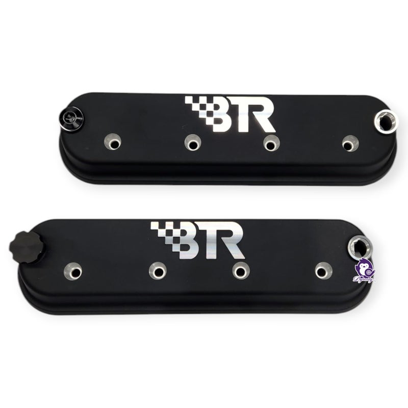 BTR LS Valve Covers Black Pair No Coil Mounts Cast Aluminum Brian Tooley Valvecovers 48 53 57 60 62 70 LS1 LS3 LQ4 LS7