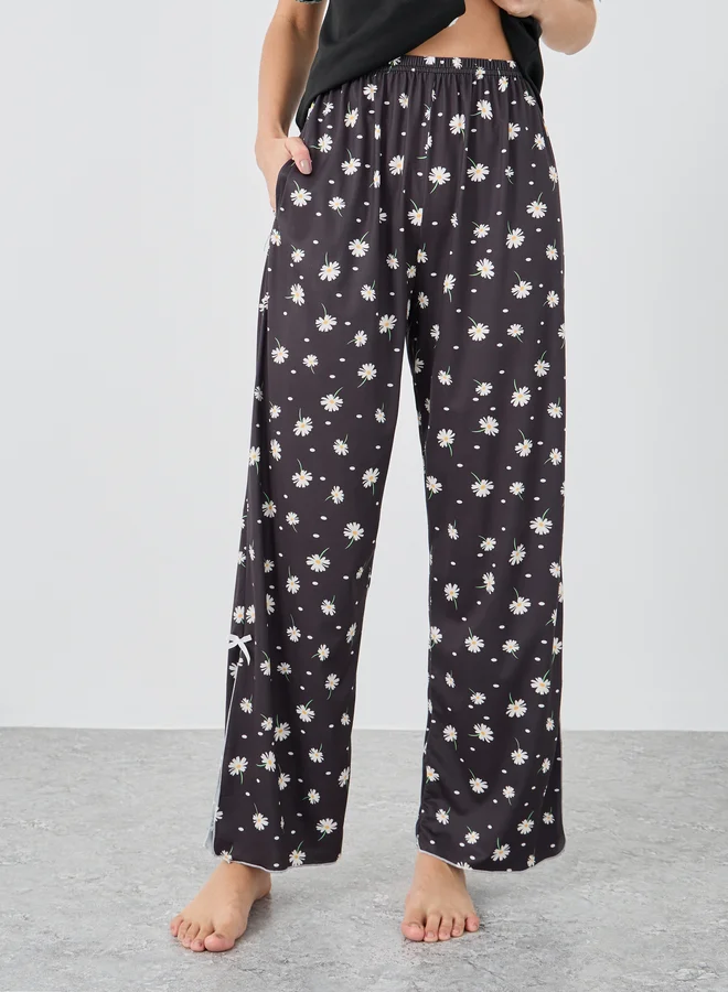 Styli Styli Button Front Short Sleeve Top and Pyjama Set