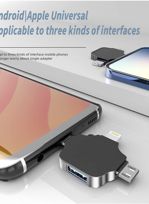 Lightning Male to USB Female Adapter OTG Cable Compatible with iPhone Micro A Type C Android Thunderbolt3 Port Adaptador Connector Microusb USBC Cell Phone Camera,2.0 Flash Drive,Mouse,Keyboard,Midi