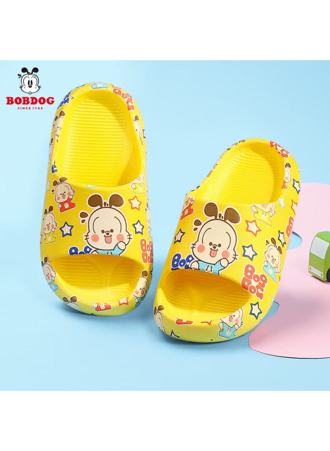 Bobdog Kids Slippers Boys Girls Baby Soft Bottom Anti-slip Home Cartoon Sandals Yellow Size 200 - Image 1