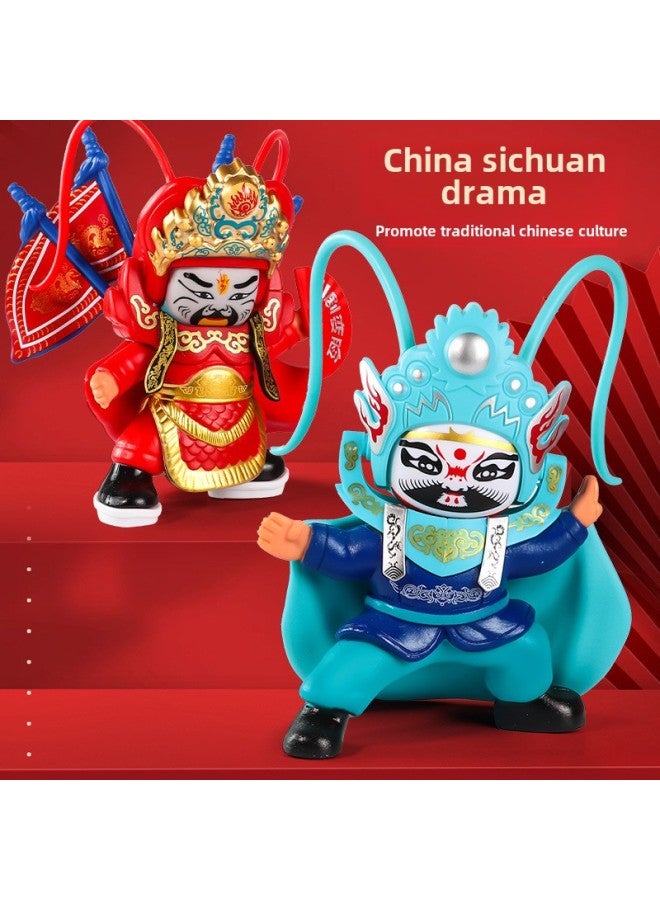Tiktok Sichuan Opera Face-changing Doll Facial Makeup Special Decoration Doll Face-changing Tourist Souvenir Gift Direct Supply-Color:701 Orange Sichuan Opera ]-Height:16cm - Image 5
