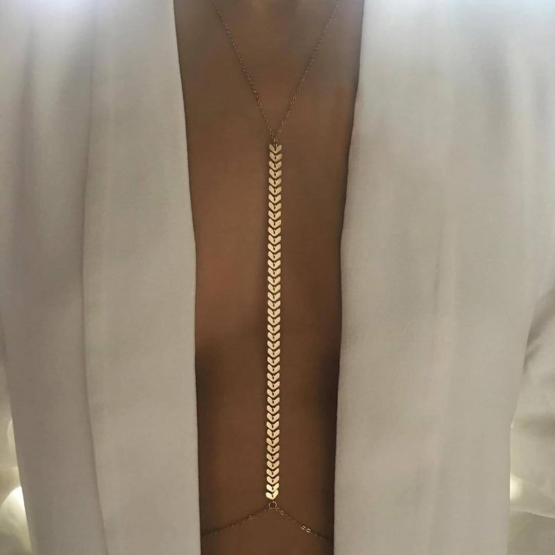 CHIROGRAPHY 14K Gold Body Chain for Women - Layered Rhinestone Crossover Bikini Bra Body Jewelry | Adjustable Summer Beach Crystal Waist Chain - Image 2