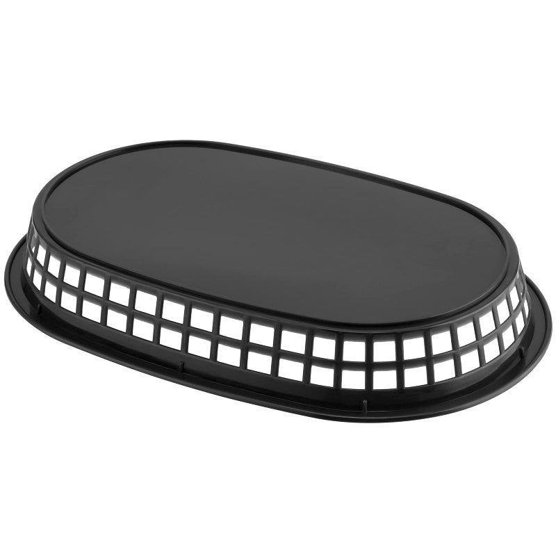 Hozeon 24 Pack 10.5 X 7 Inches Fast Food Baskets  Plastic Serving Baskets  Oval Bread Fry Baskets Deli Baskets Restaurant Food Service Trays For Burgers  Sandwiches  Barbecues  Black - Image 4