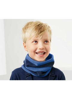 Tchibo Boys Stripe Fuzzy Microfleece Scarf, Navy Blue  - Image 1